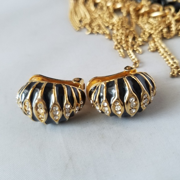 Vintage 70's Collar Statement Necklace & Earrings - Picture 5 of 6